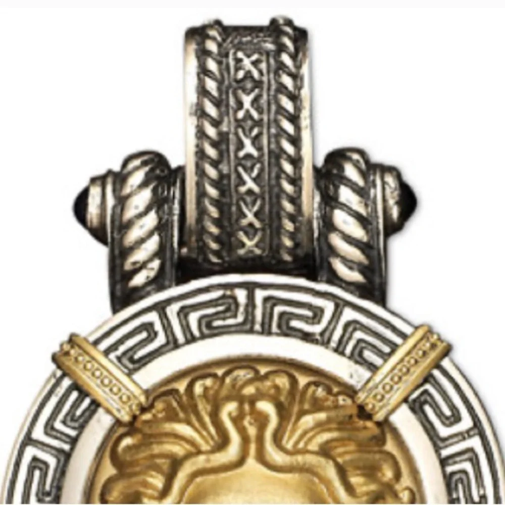 π₯° 14k Gold and Sterling Silver Pendant Sapphire Cabachon Medusa Enhancer NEW - Picture 2 of 2